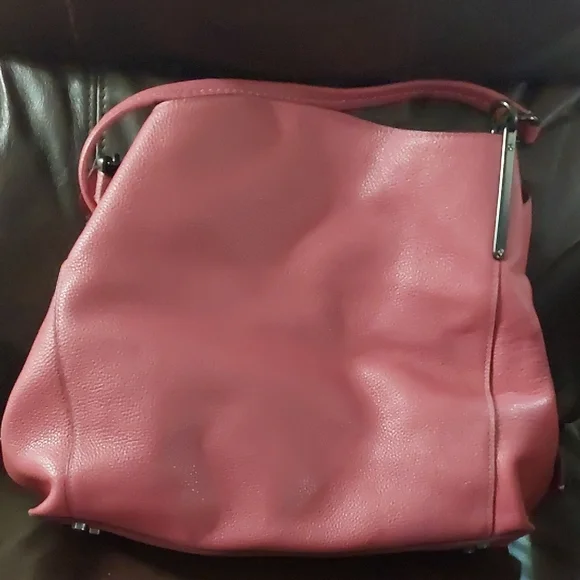 Coach Pink Shoulder Bag with Floral Tea Rose Embellishments - Picture 3 of 8